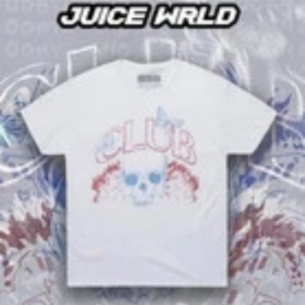 999 Club Juice WRLD White T Shirt Size M Skull Butterflies Brand New